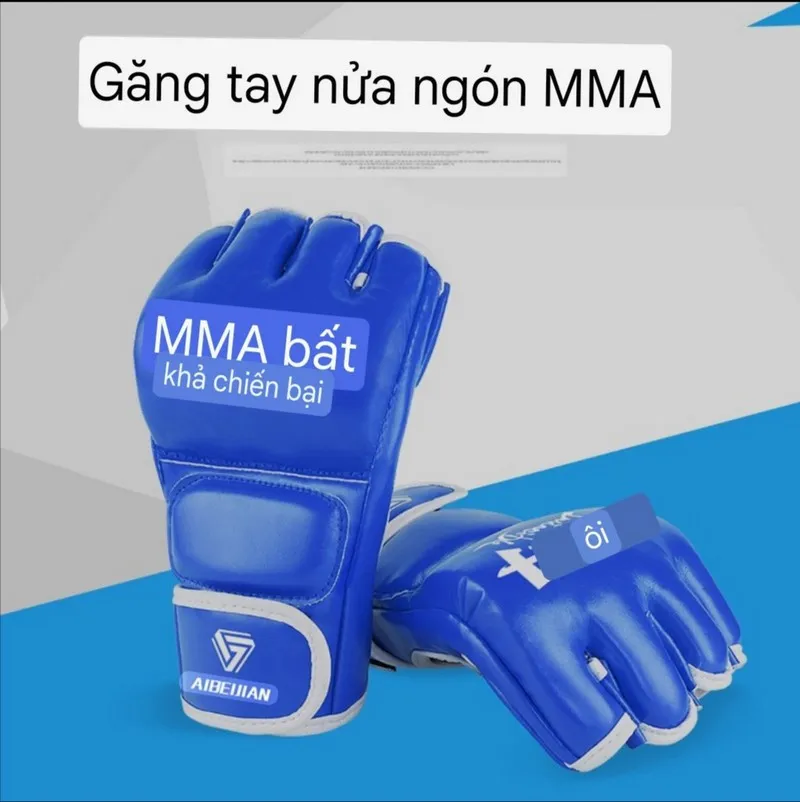 Găng Tay MMA Da PU Cao Cấp – Hở Ngón, Bảo Vệ Khớp Tay Khi Tập Boxing