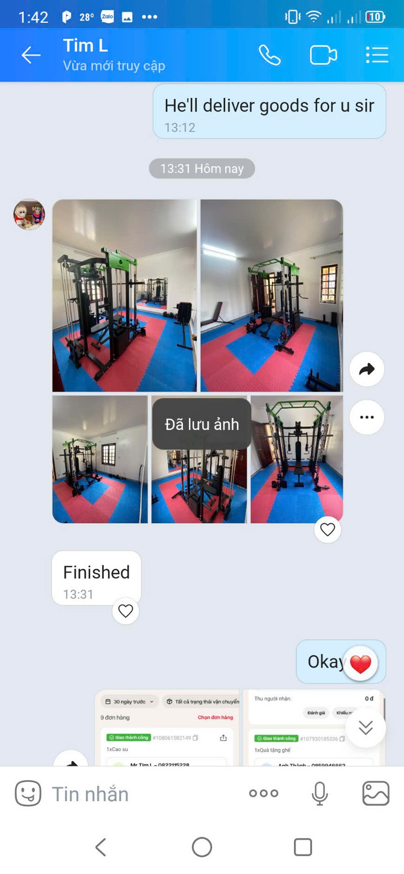 khách hàng nước ngoài sử dụng giàn tạ đa năng DHFN10in1 tại nhà