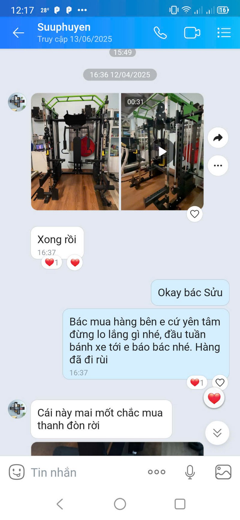 tập luyện với máy DHFN10in1 tại phòng gym mini gia đình