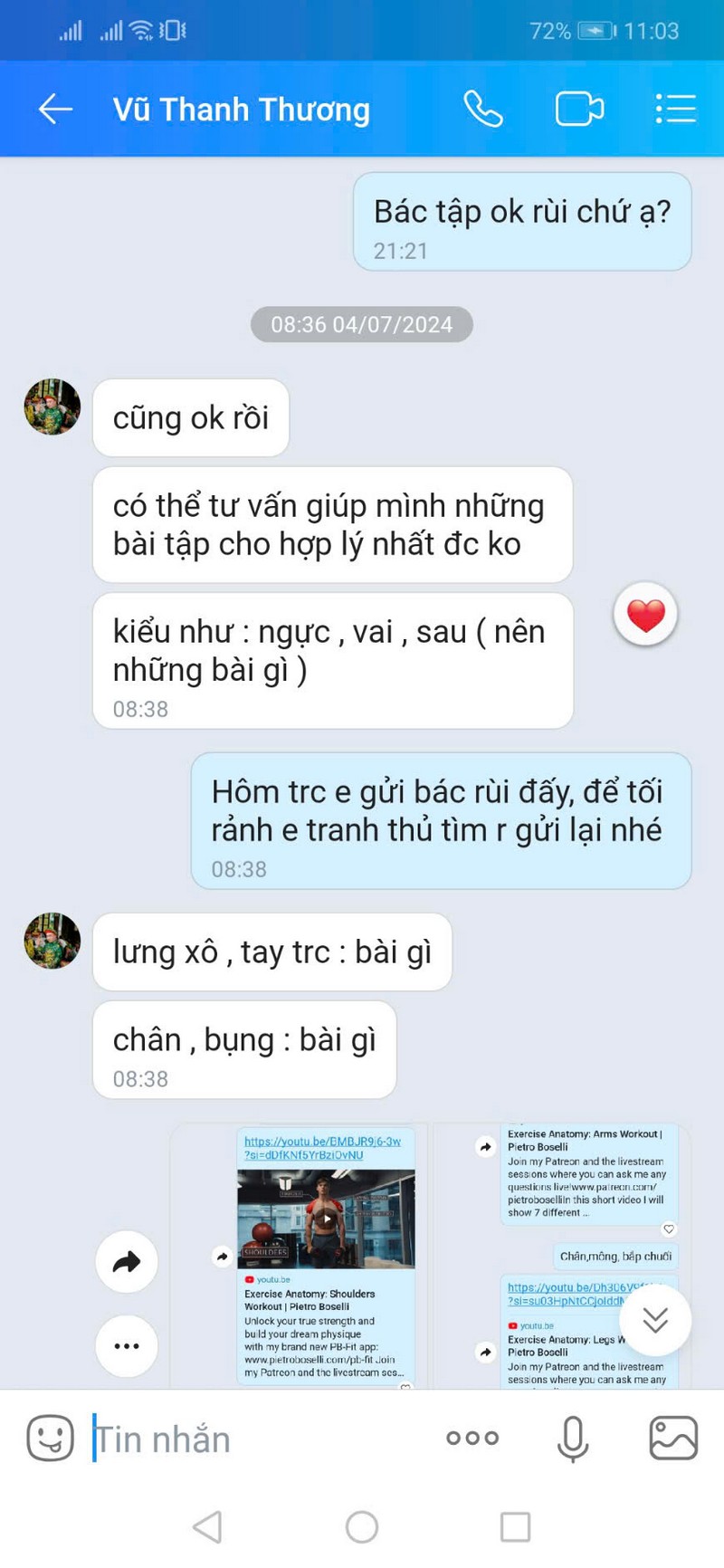Phản hồi từ khách hàng nam 02 về sự tiện lợi của giàn tạ DHFNR tại nhà
