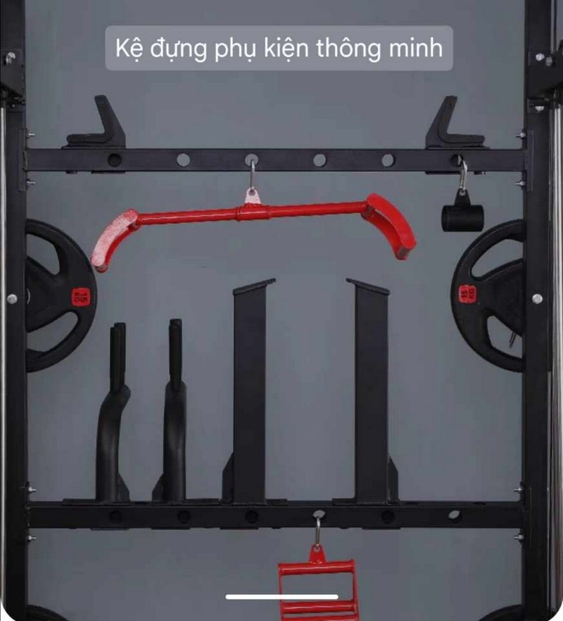 Giàn tạ DHFN9in1red đầy đủ phụ kiện hỗ trợ tập gym tại nhà 3
