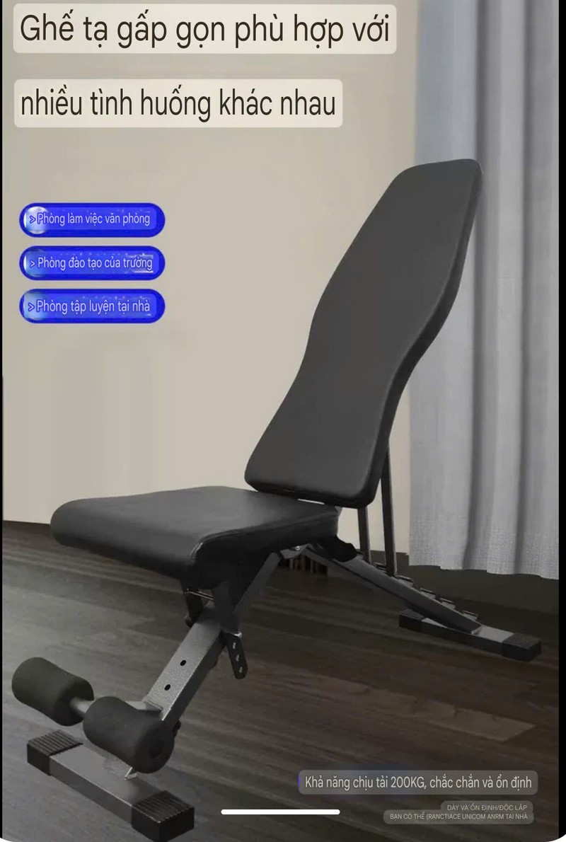 Ghế đa năng Homegym DHFN3 toàn cảnh với thiết kế hiện đại, chắc chắn