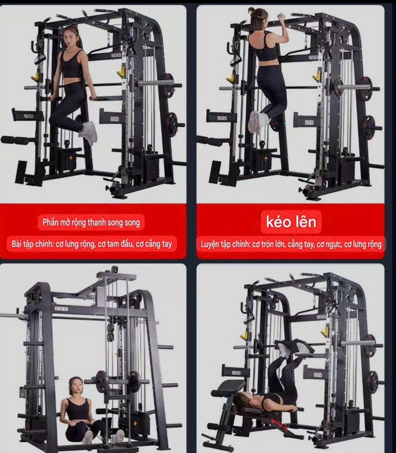 Giàn tạ đa năng DHFN10in1DL chuyên dụng cho phòng gym và gia đình