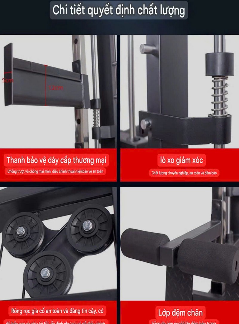 Thiết bị tập gym tại nhà giàn tạ đa năng DHFN10in1DL