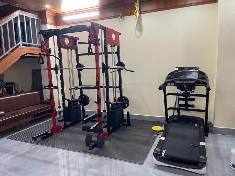 Giàn tạ DHFN9in1red đầy đủ phụ kiện hỗ trợ tập gym tại Hà Tĩnh