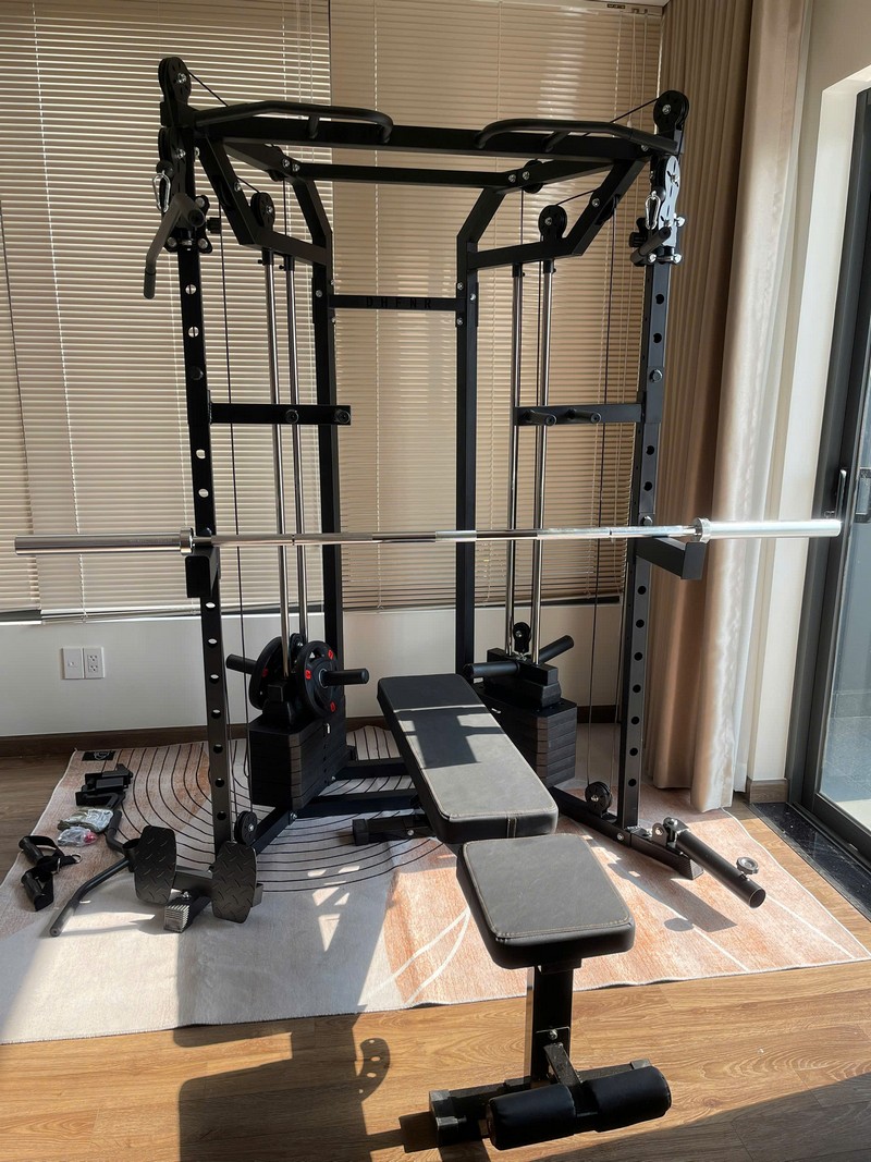 Combo giàn tạ DHFNR và phụ kiện phù hợp cho phòng gym cá nhân tại nhà