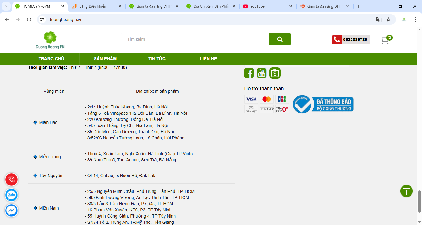 Địa chỉ xem sản phẩm Dương Hoàng FN