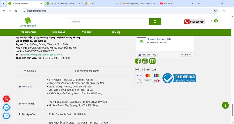 Địa chỉ xem sản phẩm Dương Hoàng FN