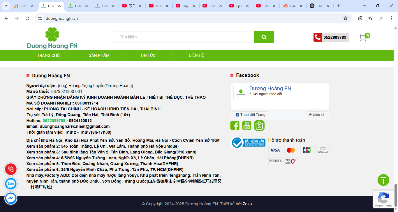 Địa chỉ xem sản phẩm Dương Hoàng FN