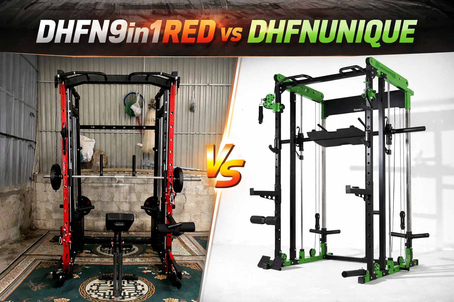 So sánh giàn tạ đa năng DHFNUNIQUE vs DHFN9in1RED – Nên chọn mẫu nào?